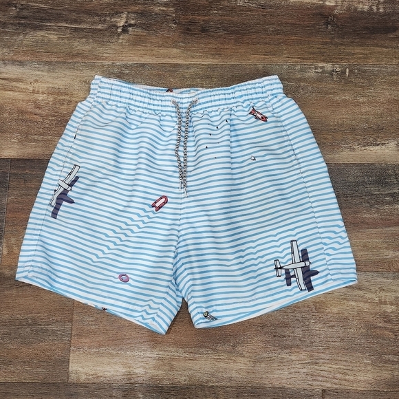 Boardies Men’s Swim Shorts Trunks Striped Blue White Size Medium - Picture 1 of 16